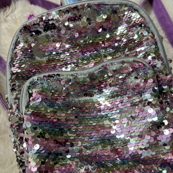 Cat & Jack Unicorn Mini Sequin Backpack Purse - Picture 7 of 8